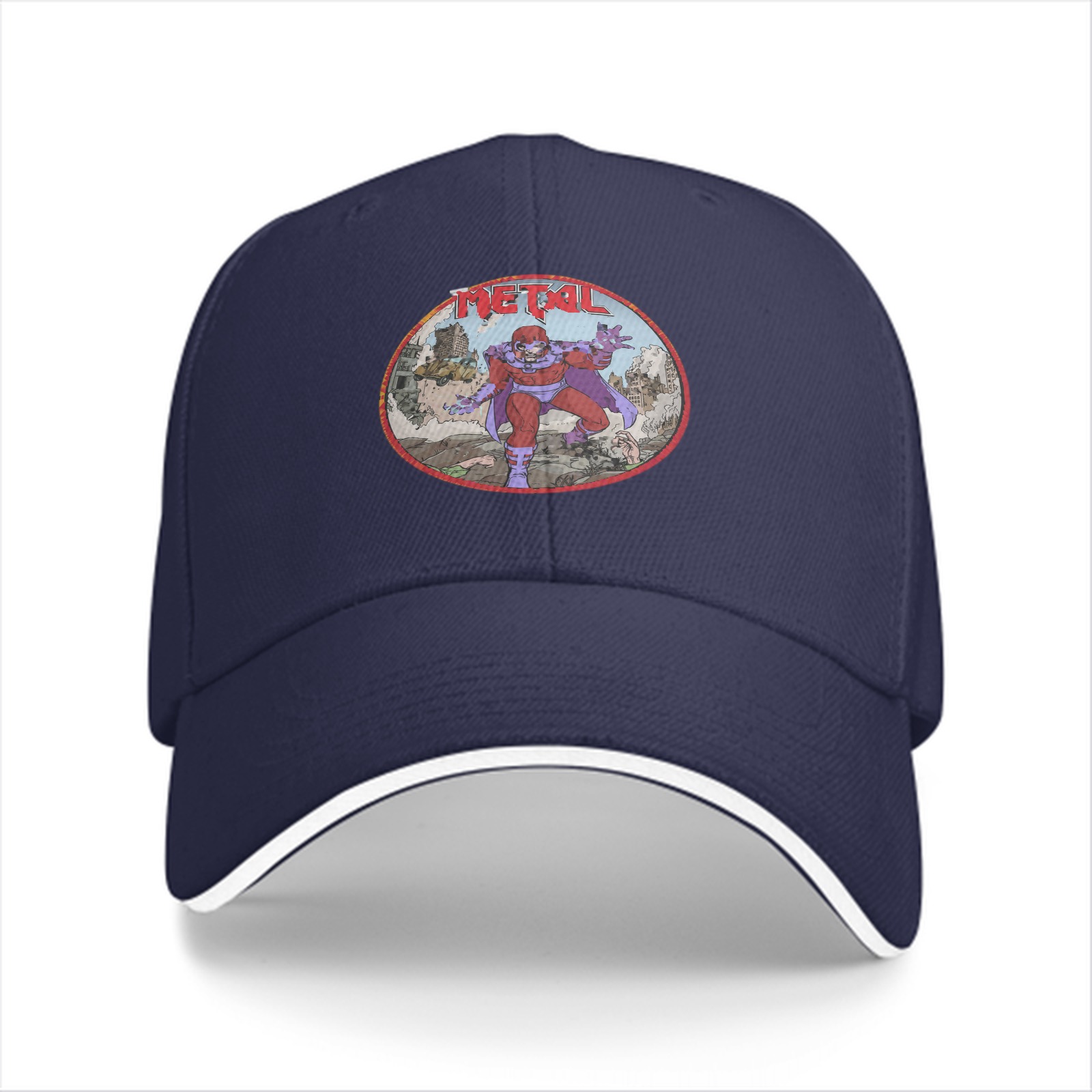 Black Baseball Cap With Magneto Metal Comic Art Print