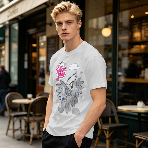 Olive T-Shirt Featuring Buck Beak Griffin Character Art