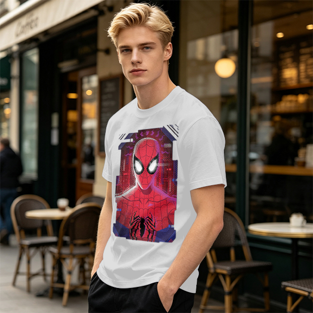 Olive Green Spider-Man Graphic Short Sleeve T-Shirt