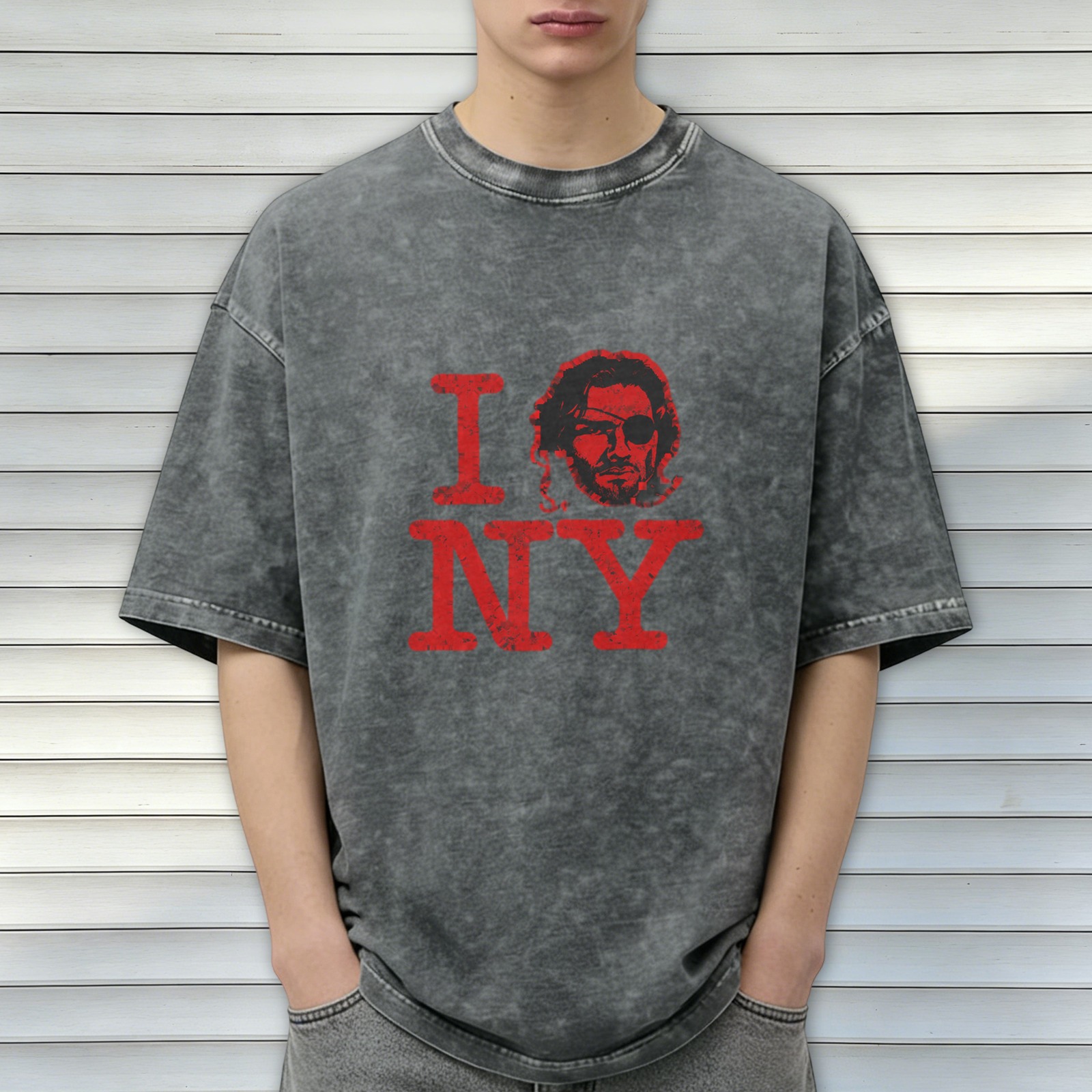 Vintage Wash 'I Heart NY' Snake Plissken Graphic T-Shirt
