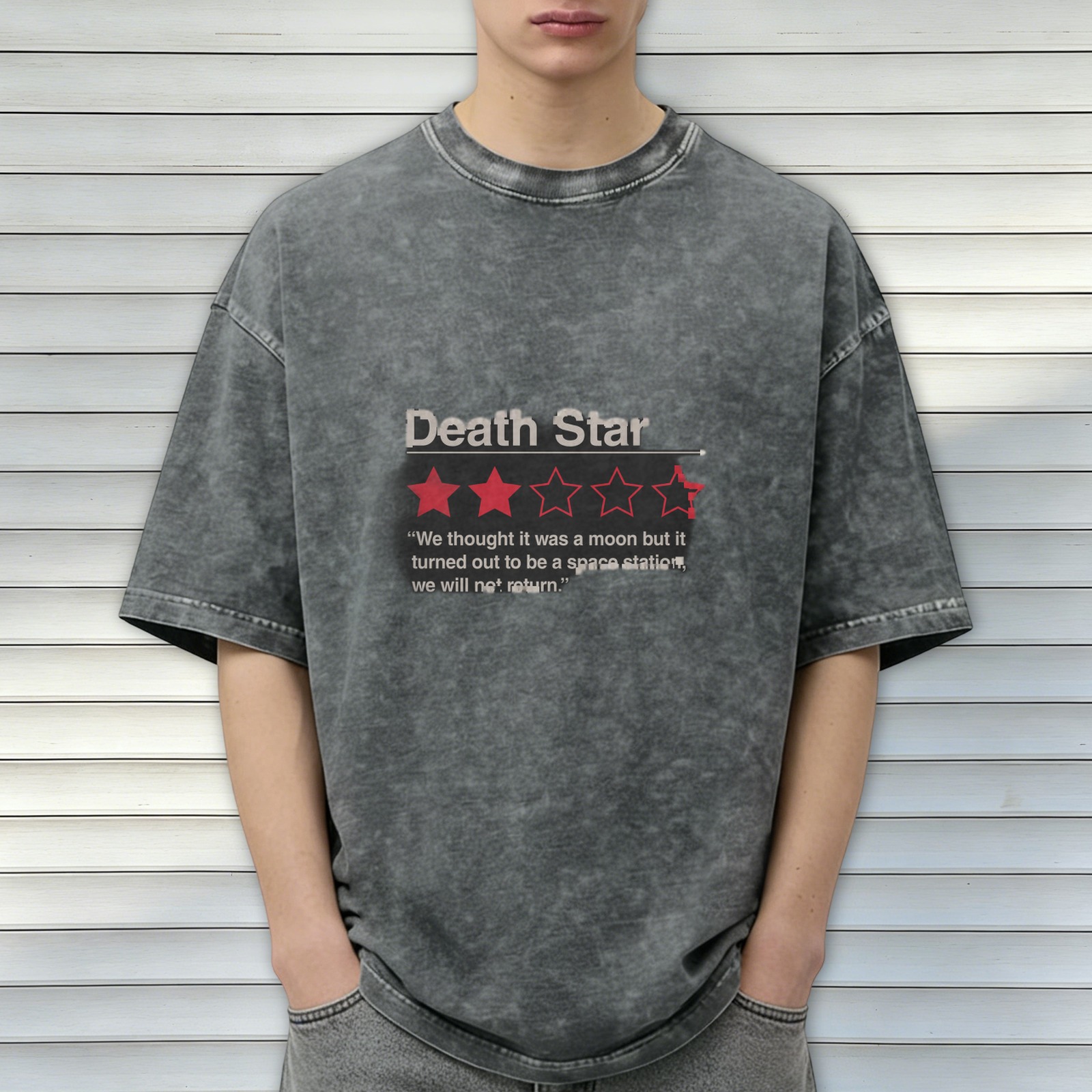Death Star 2 Star Review Funny Graphic Vintage T-Shirt