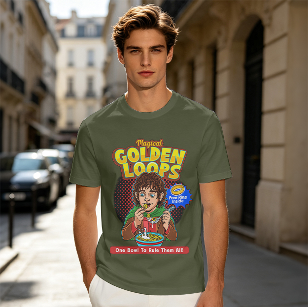 Magical Golden Loops Lord of the Rings Parody T-Shirt