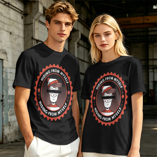 Olive T-Shirt With Hiding From Myself Graphic Print
