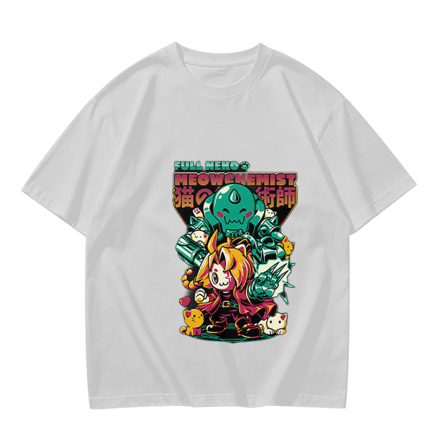 Full Neko Meowchemist Anime Graphic T-Shirt Design