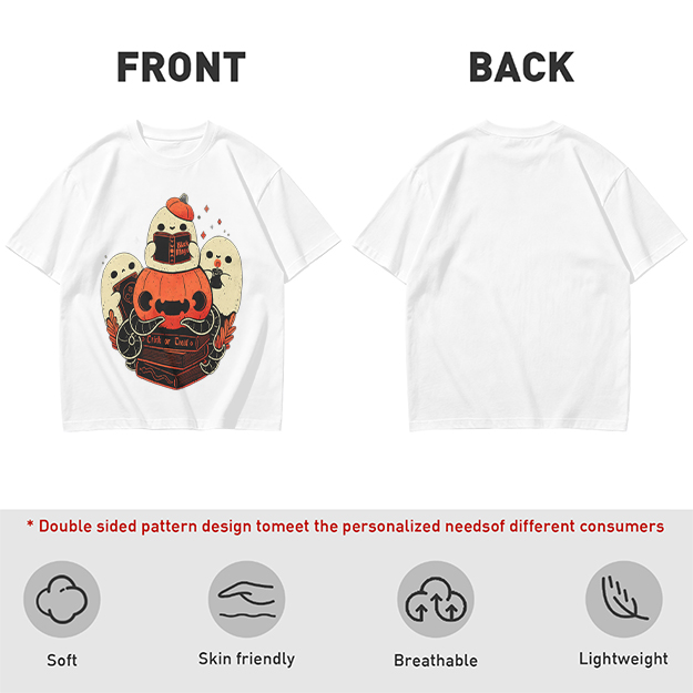 Olive Halloween Ghosts Jack-o'-Lantern Graphic T-Shirt