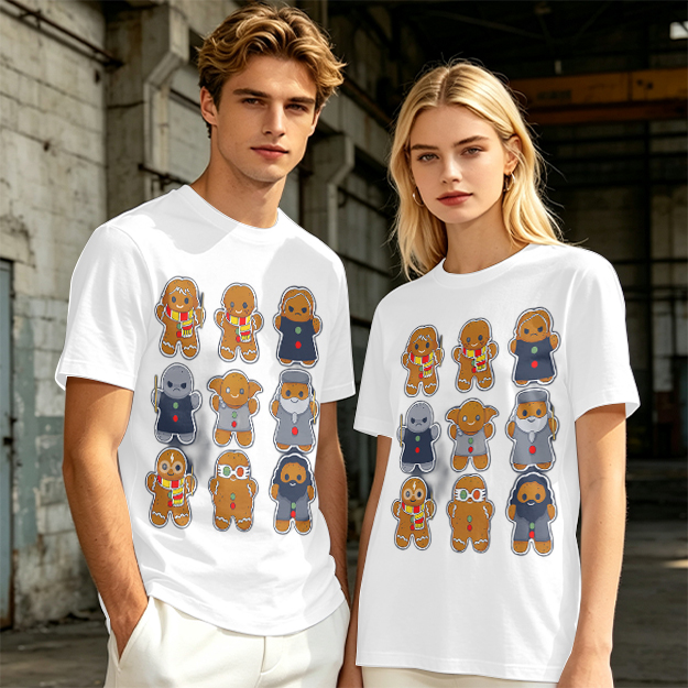 Olive T-Shirt With Harry Potter Themed Gingerbread Characters Print