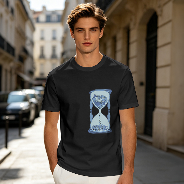 Olive T-Shirt With Hourglass And Crushed Rock Graphic Print