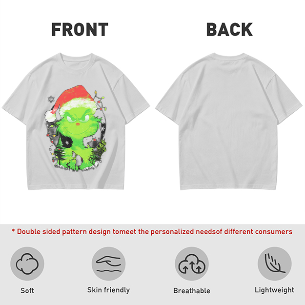 Olive Green Grinch Christmas Graphic T-Shirt