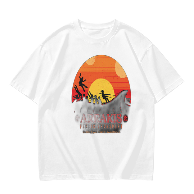 Arrakis Public Transport Sandworm Sunset Silhouette T-Shirt