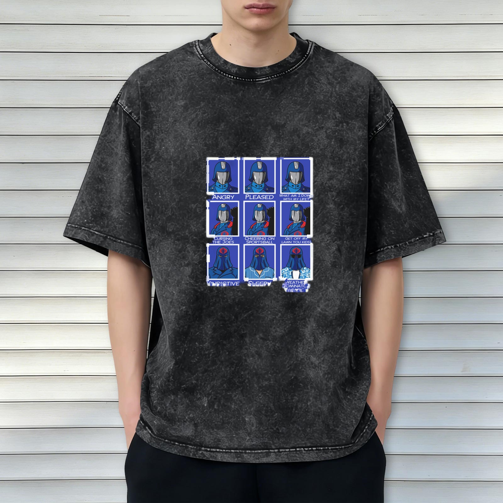 Cobra Commander Emotion Grid Vintage Wash Graphic T-Shirt