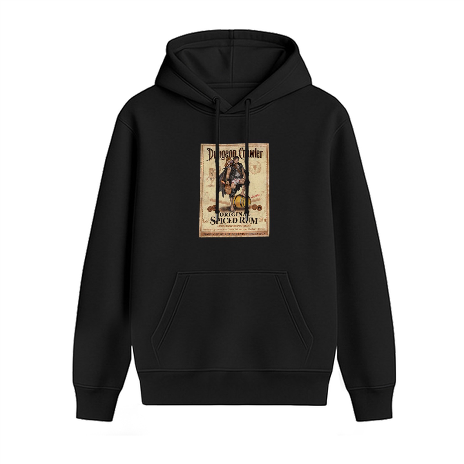 Dungeon Crawler Original Spiced Rum Graphic Black Hoodie