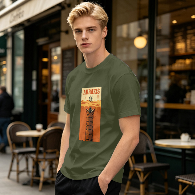 Arrakis Sandworm Desert Scene Graphic T-Shirt