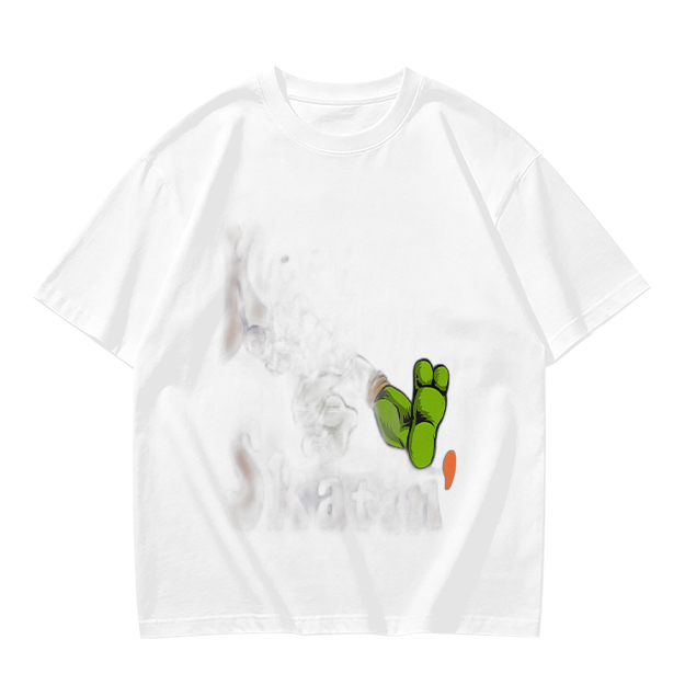 Olive Green T-Shirt With Cartoon Frog Feet Print
