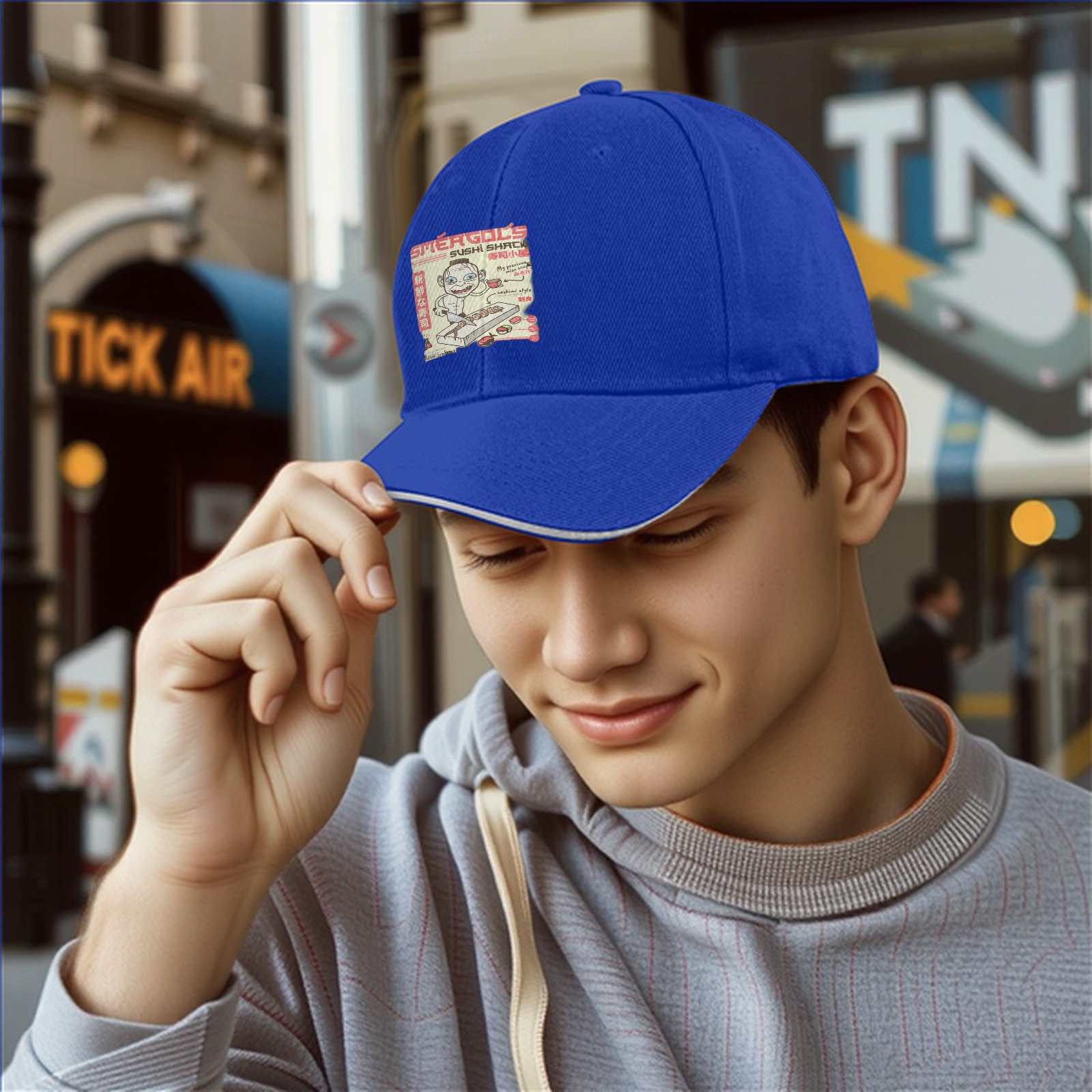 Sméagol's Sushi Shack Themed Black Baseball Cap
