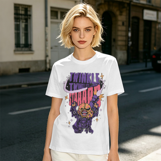 Olive T-shirt with Twinkle Twinkle Starrr Monster Graphic Print