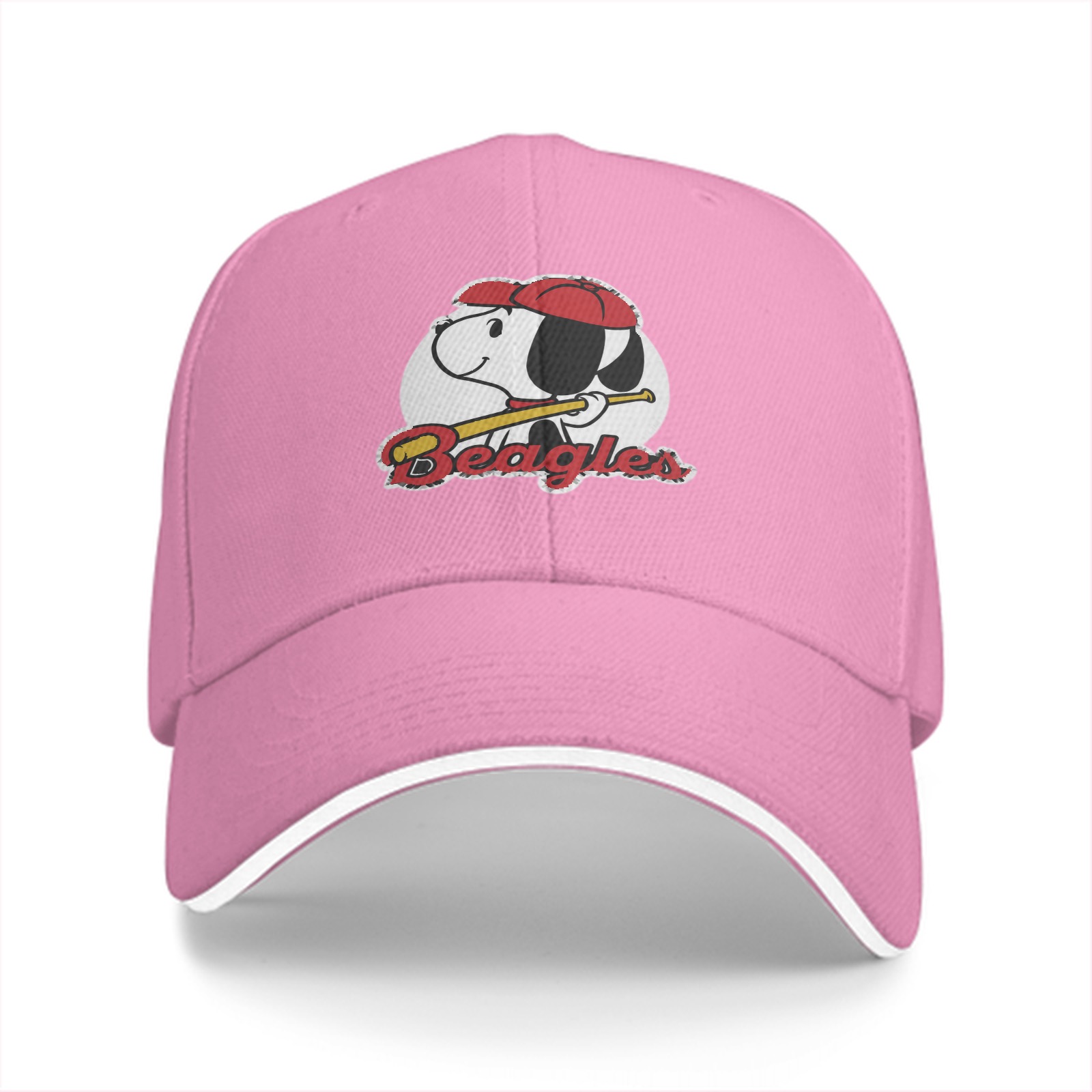 Black baseball cap with Snoopy Beagles baseball graphic
