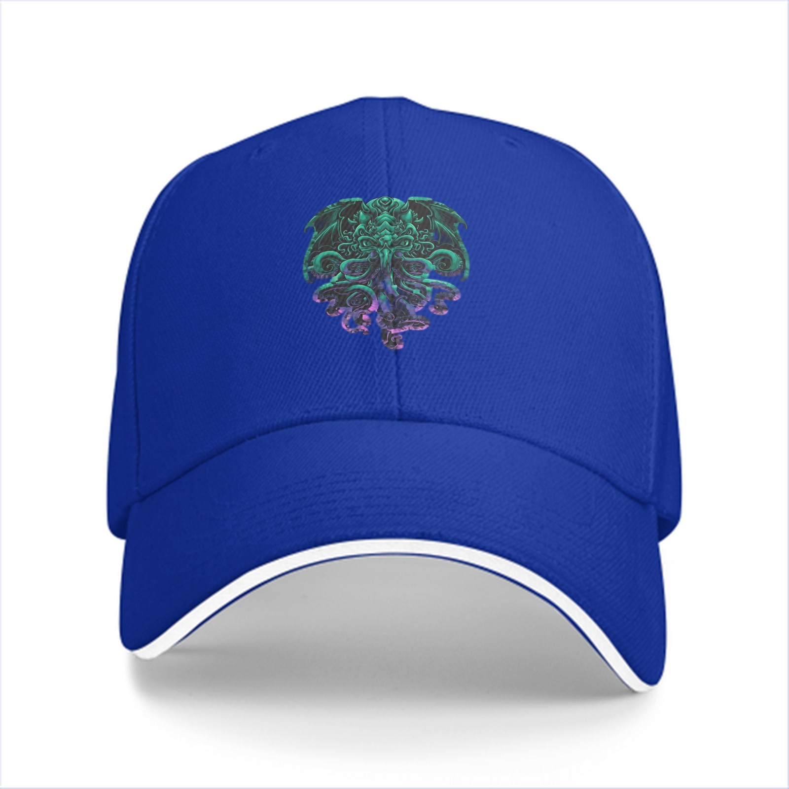 Black Baseball Cap With Cthulhu Monster Graphic