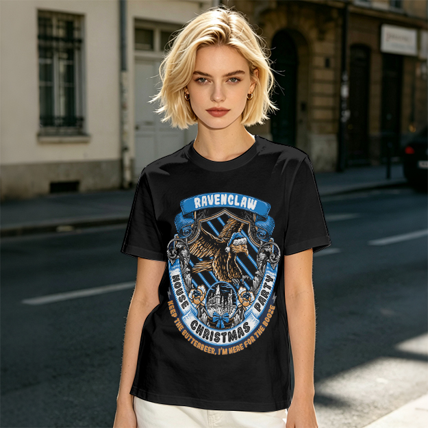 Ravenclaw House Christmas Party T-Shirt with Butterbeer Theme