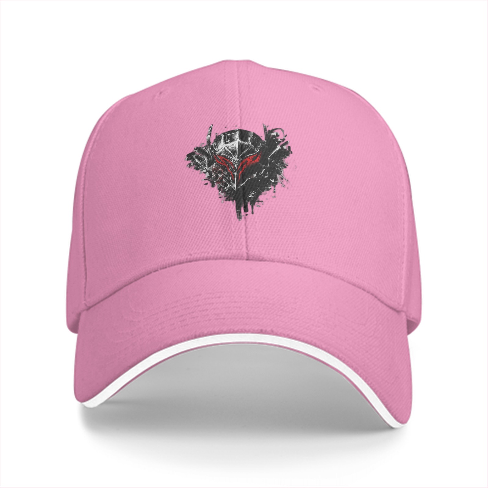Black Baseball Cap With Dark Fantasy Helmet Graphic