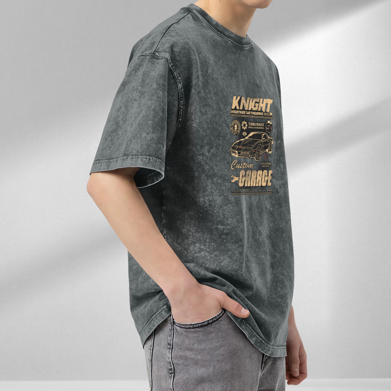 Knight Industries Custom Garage Vintage Wash Graphic T-Shirt