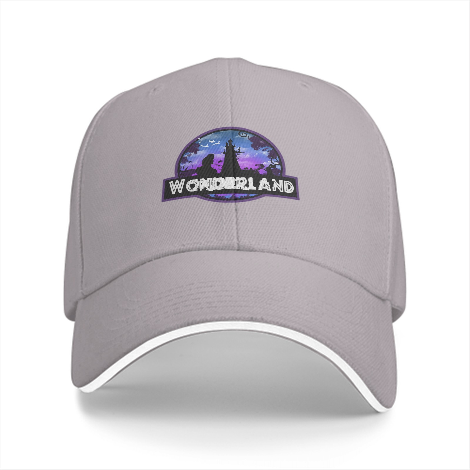 Black baseball cap with Wonderland fantasy castle graphic
