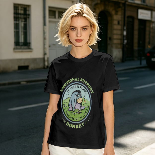 Emotional Support Donkey Eeyore Graphic T-Shirt