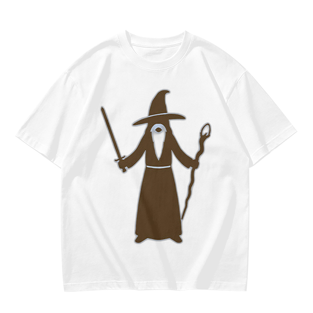 Olive Green T-Shirt With Cyclops Wizard Graphic Print