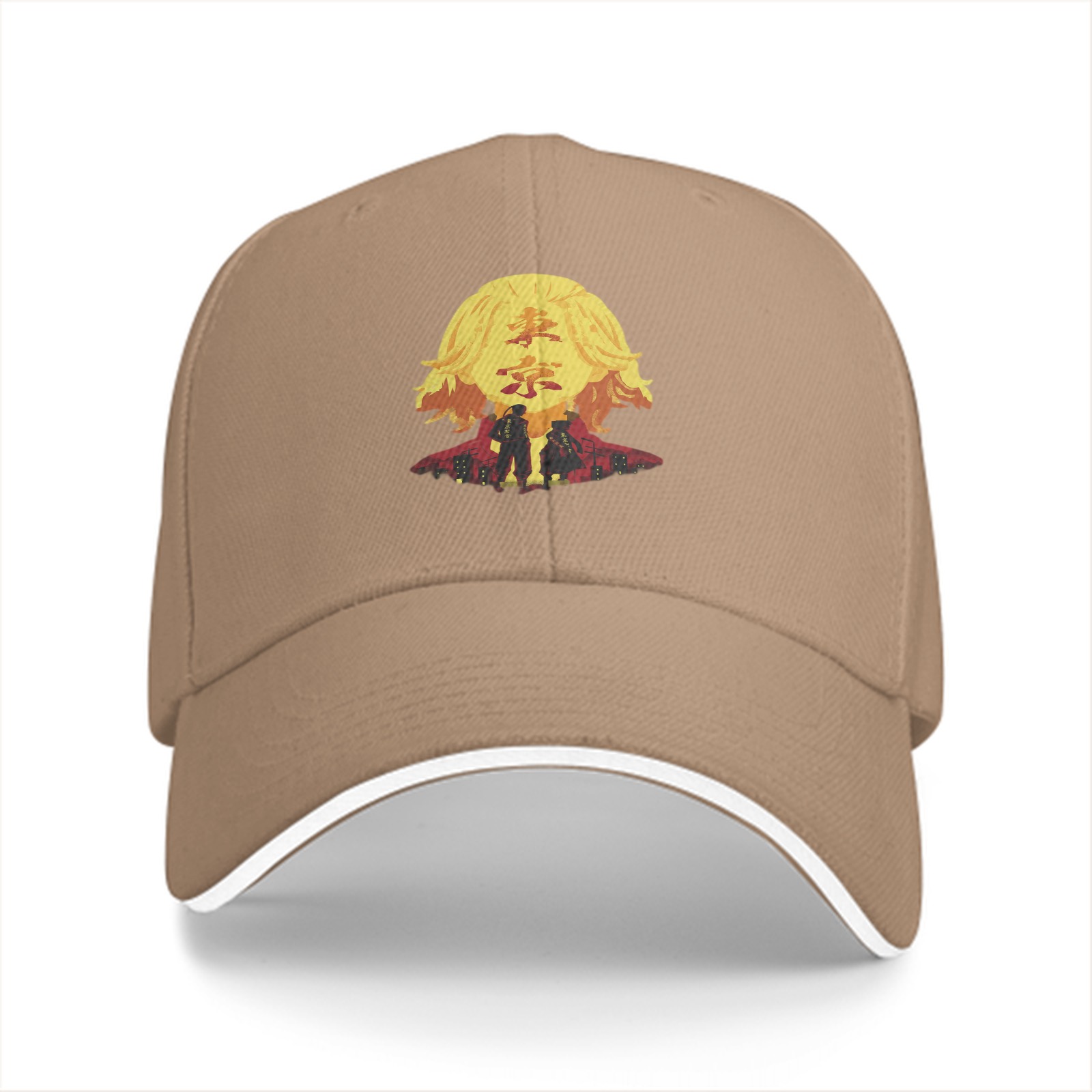 Black baseball cap with Tokyo Revengers anime graphic print