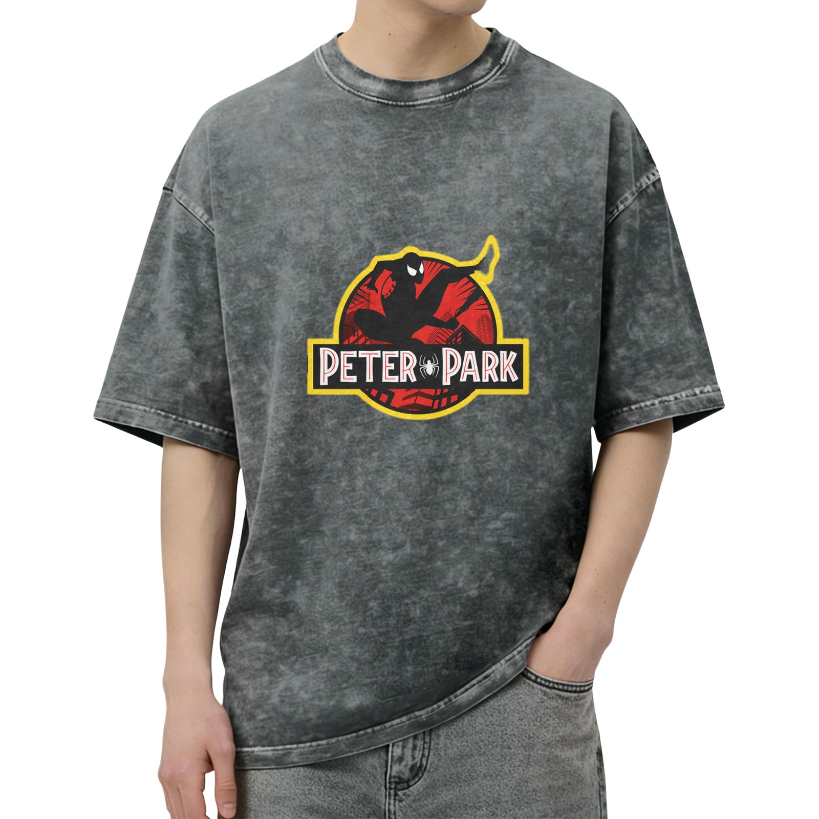 Peter Park Spider-Man Graphic Acid Wash T-Shirt