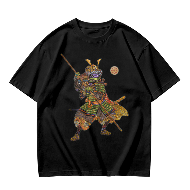 Olive T-Shirt Featuring Samurai Teenage Mutant Ninja Turtle Art