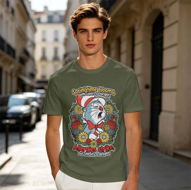 Springtime Allergies Cat Graphic T-Shirt