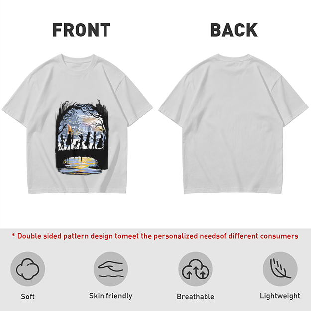 Olive T-Shirt With Fantasy Adventure Silhouette Art Print
