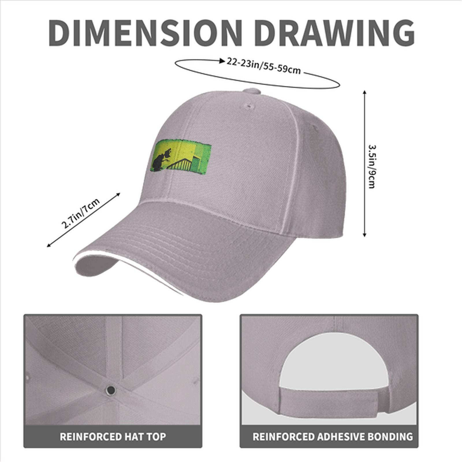 Baseball Cap with Grinch Stealing Christmas Silhouette Art