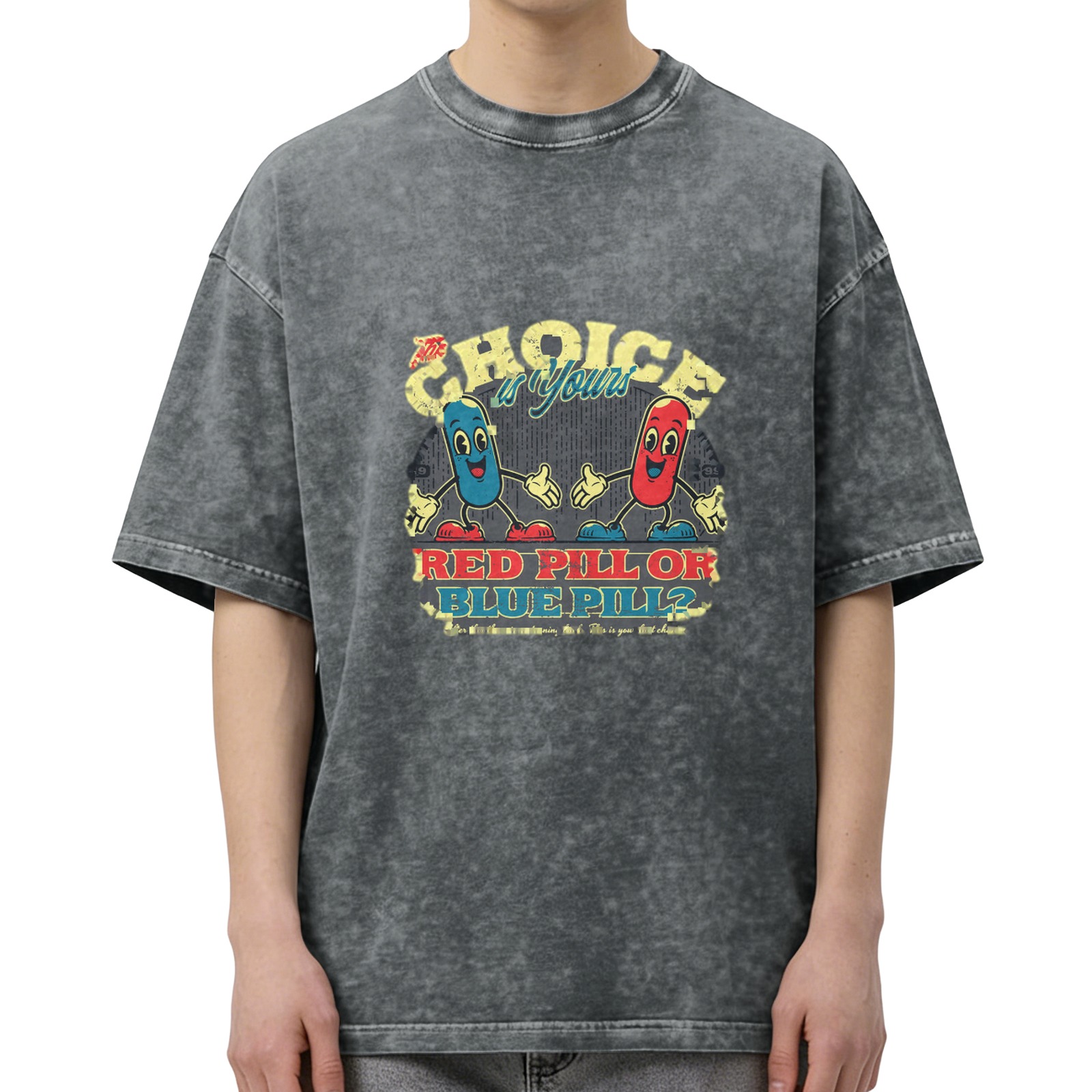 Vintage Red Pill or Blue Pill Choice Graphic T-Shirt