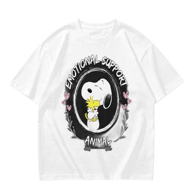 Snoopy and Woodstock Emotional Support Animal Graphic T-Shirt