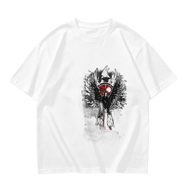 Olive T-Shirt With Winged Warrior Graphic Print