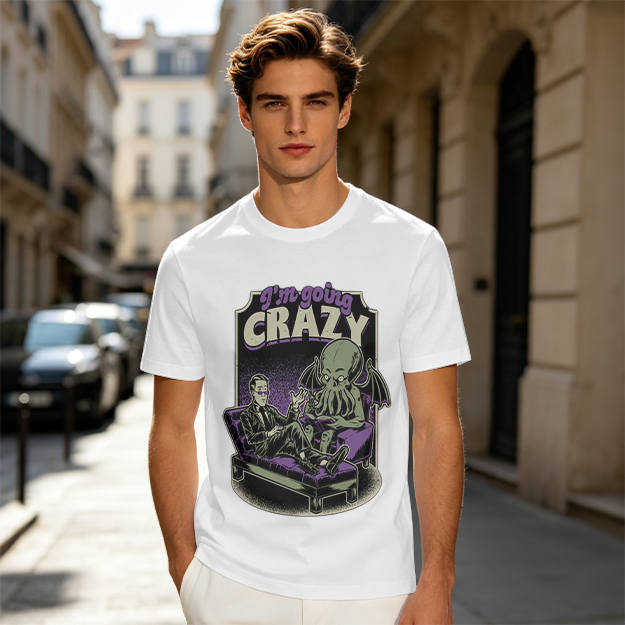 I'm Going Crazy Cthulhu Therapy Themed Graphic T-Shirt
