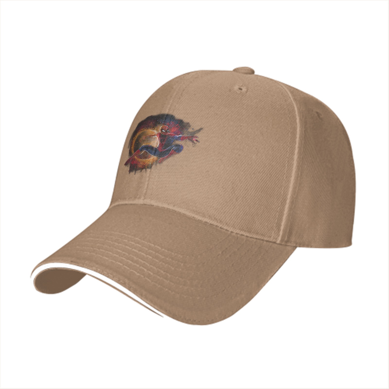 Black baseball cap with Spider-Man dynamic action graphic