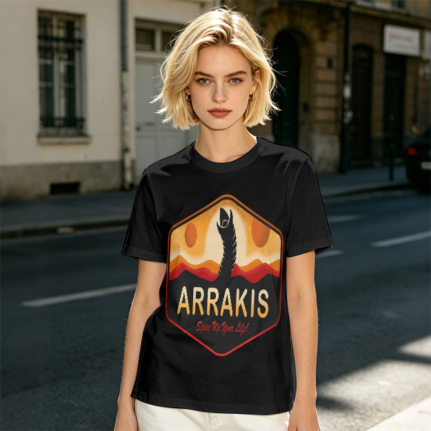 Arrakis Sandworm Desert Sunset Graphic T-Shirt Design
