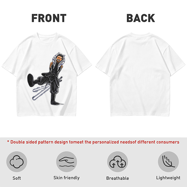 Olive T-Shirt Featuring Ahsoka Tano With Lightsabers