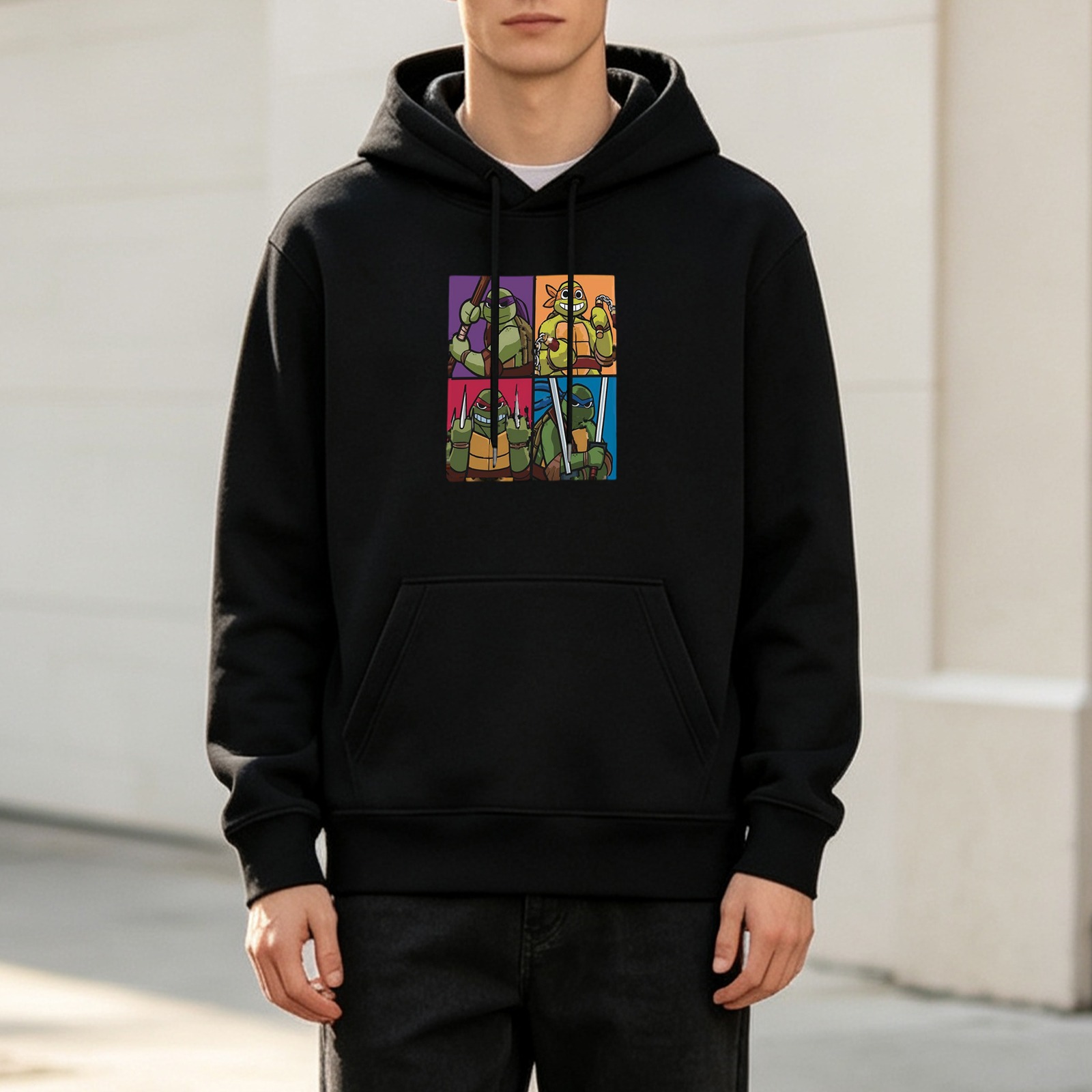 Teenage Mutant Ninja Turtles Graphic Print Black Hoodie