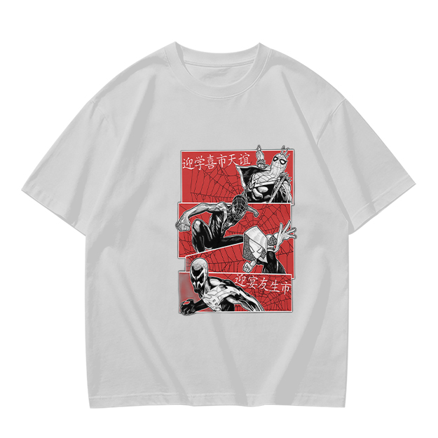 Olive T-shirt with Spider-Verse Style Comic Panels Print