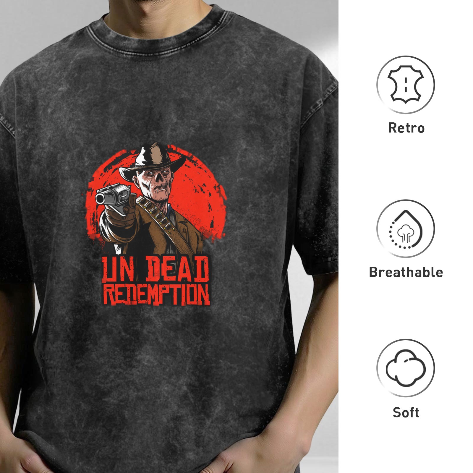 Undead Redemption Western Cowboy Graphic T-Shirt