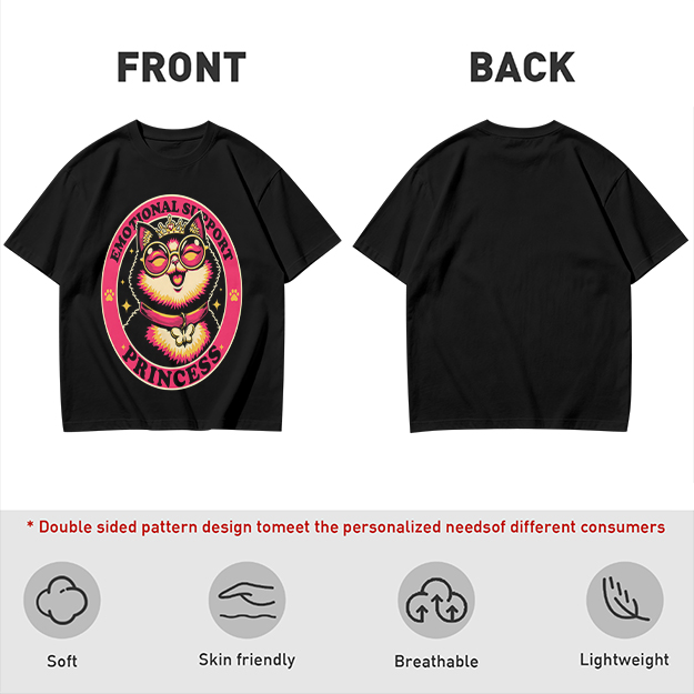 Emotional Support Princess Cat Graphic T-Shirt