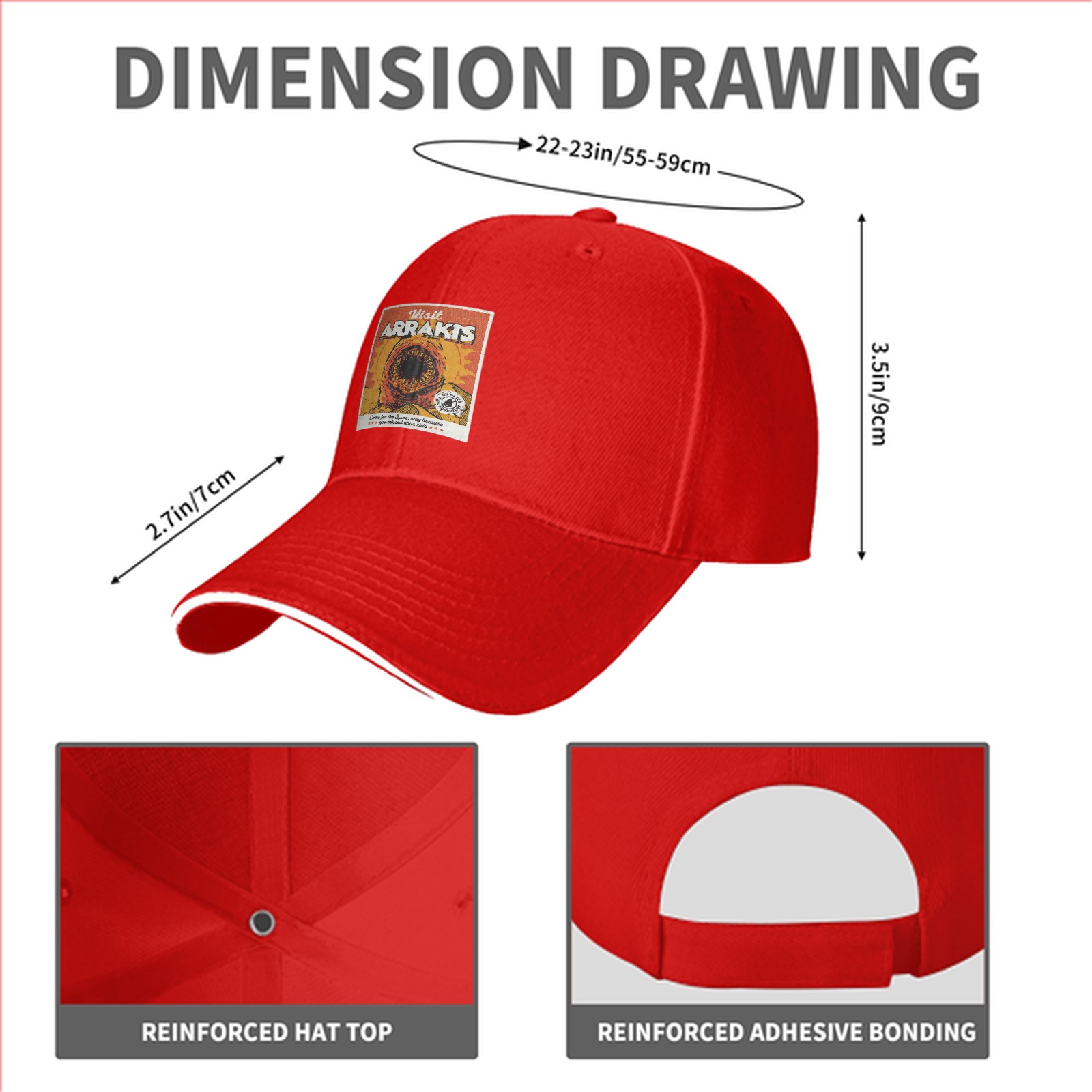 Visit Arrakis Sandworm Graphic Baseball Cap
