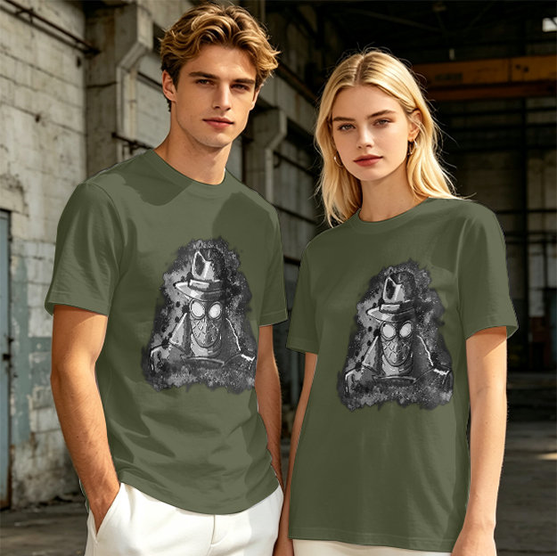Olive T-Shirt Featuring Noir Spider-Man Ink Artwork