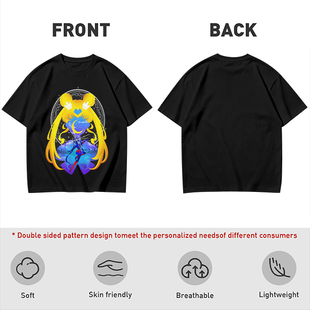 Olive T-Shirt with Sailor Moon Themed Graphic Print