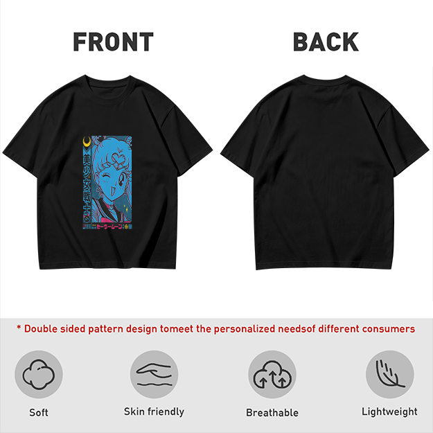 Olive anime graphic t-shirt with magical girl character print