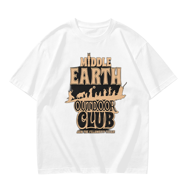 Middle Earth Outdoor Club T-Shirt with Fellowship Silhouette