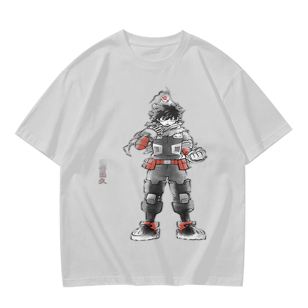 Olive T-Shirt With Anime Hero Character Print